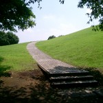 鶴牧東公園のお山に上る道